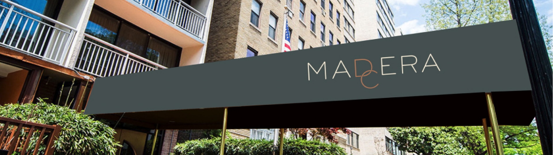 The Hotel Madera entrance awning on New Hampshire Ave.